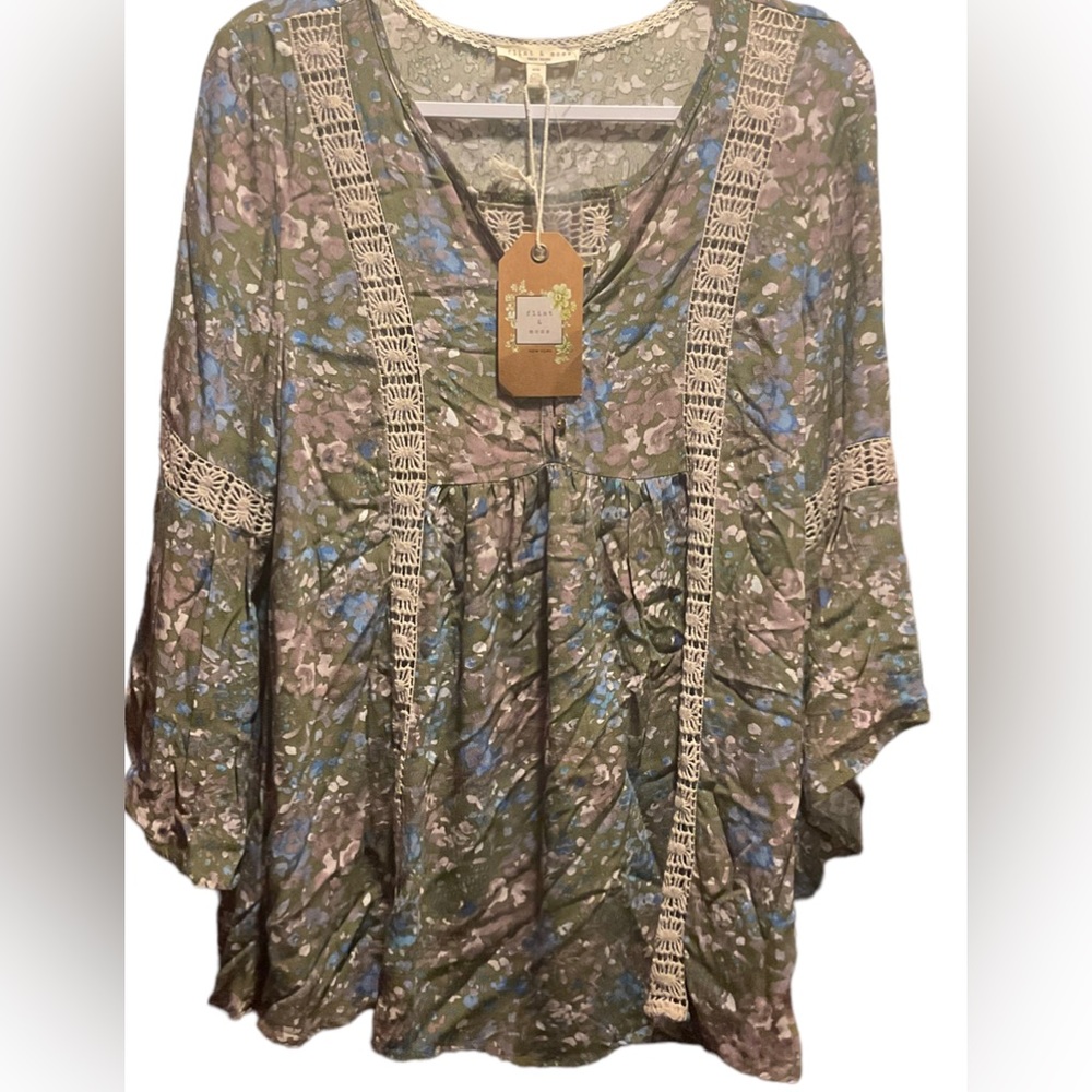 NWT Flint & Moss Paisley Blouse